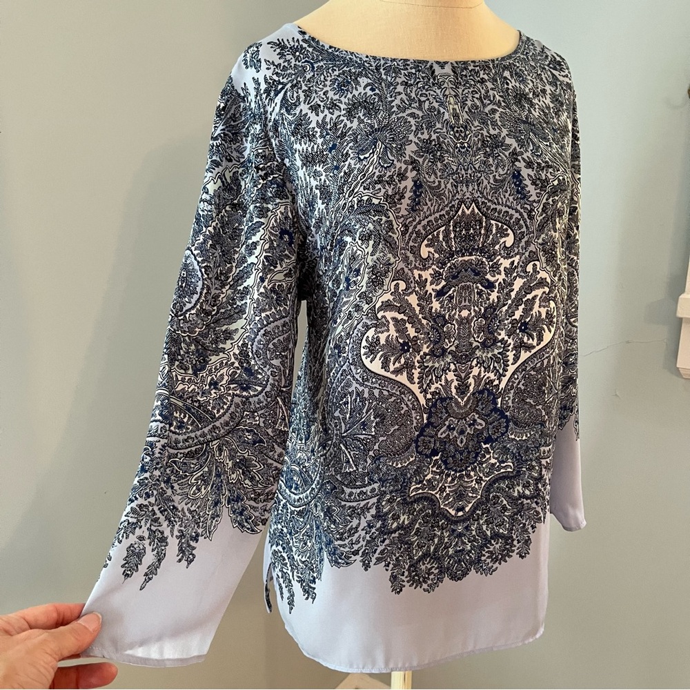 Light Blue Paisley Top